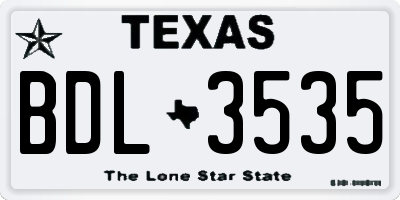 TX license plate BDL3535