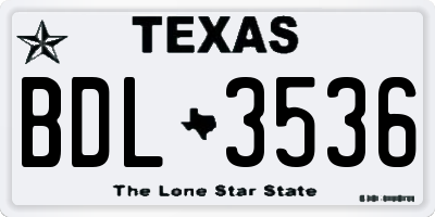 TX license plate BDL3536