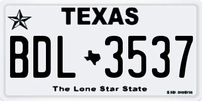 TX license plate BDL3537