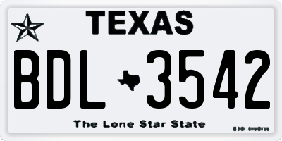 TX license plate BDL3542