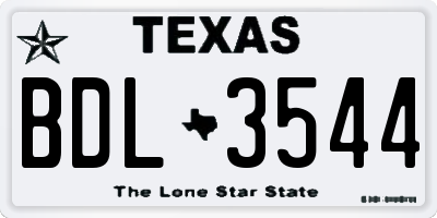 TX license plate BDL3544