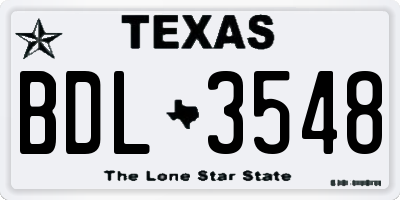 TX license plate BDL3548
