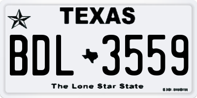 TX license plate BDL3559