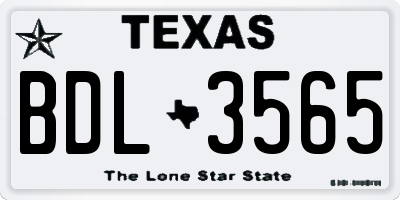 TX license plate BDL3565