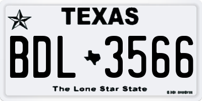 TX license plate BDL3566