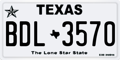 TX license plate BDL3570