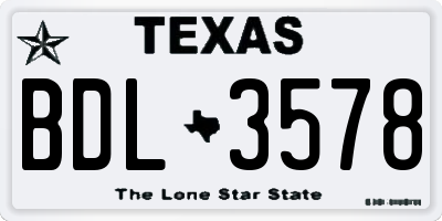 TX license plate BDL3578