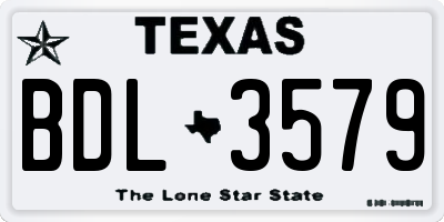 TX license plate BDL3579