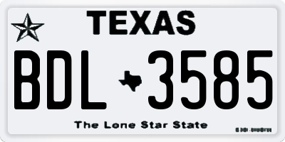 TX license plate BDL3585