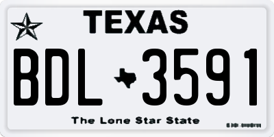 TX license plate BDL3591