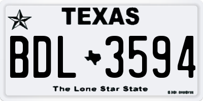 TX license plate BDL3594
