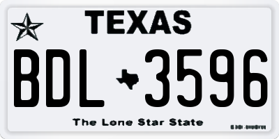 TX license plate BDL3596