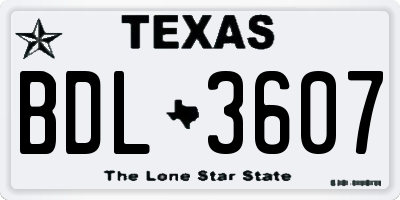 TX license plate BDL3607
