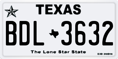 TX license plate BDL3632