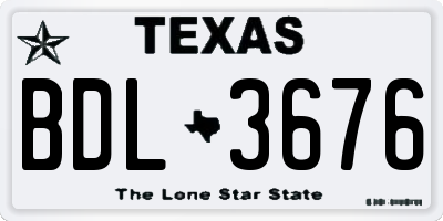 TX license plate BDL3676