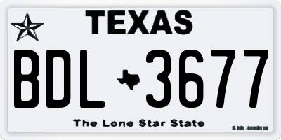 TX license plate BDL3677