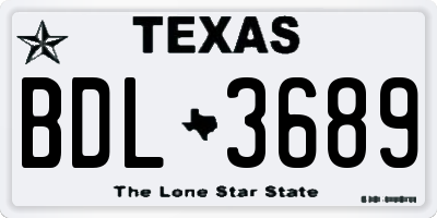 TX license plate BDL3689