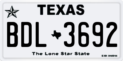 TX license plate BDL3692
