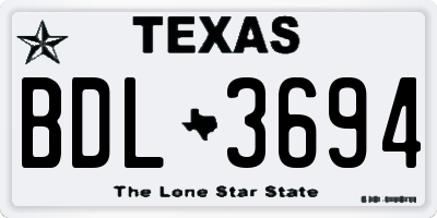 TX license plate BDL3694