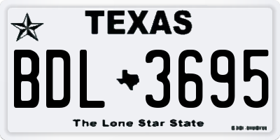 TX license plate BDL3695