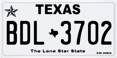 TX license plate BDL3702