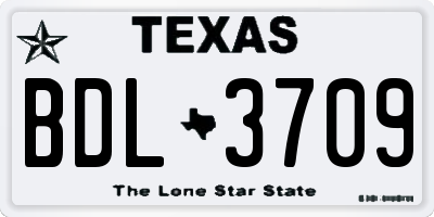 TX license plate BDL3709