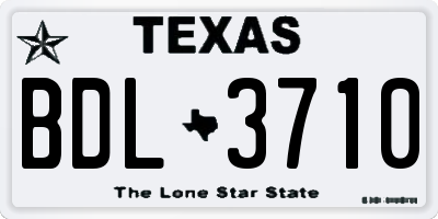 TX license plate BDL3710