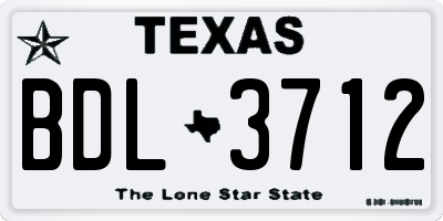 TX license plate BDL3712
