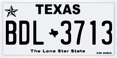 TX license plate BDL3713