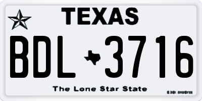 TX license plate BDL3716