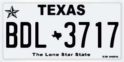 TX license plate BDL3717