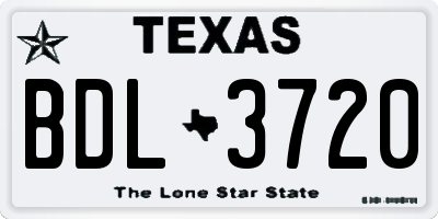 TX license plate BDL3720