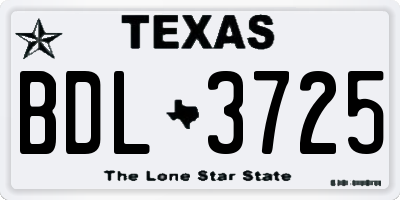 TX license plate BDL3725