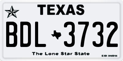 TX license plate BDL3732