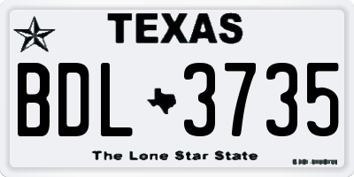 TX license plate BDL3735