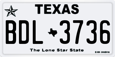 TX license plate BDL3736