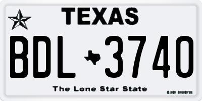 TX license plate BDL3740