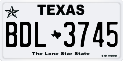 TX license plate BDL3745