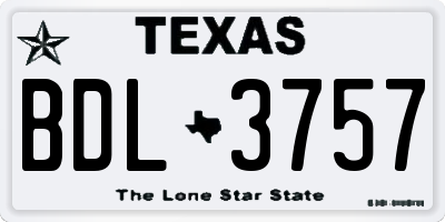 TX license plate BDL3757