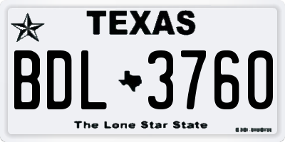 TX license plate BDL3760