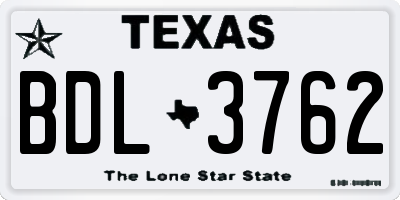 TX license plate BDL3762