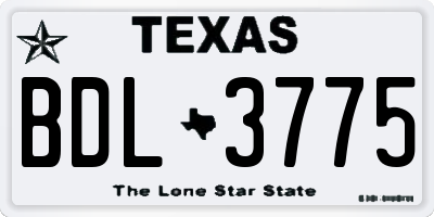 TX license plate BDL3775