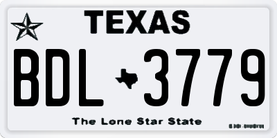 TX license plate BDL3779
