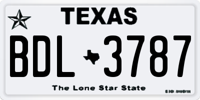 TX license plate BDL3787