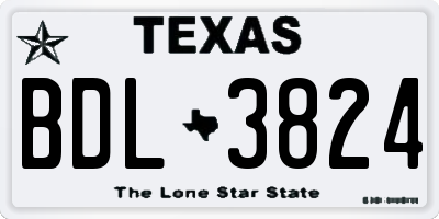TX license plate BDL3824