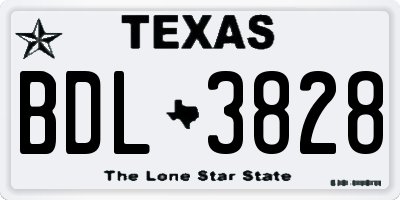 TX license plate BDL3828