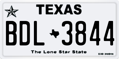 TX license plate BDL3844