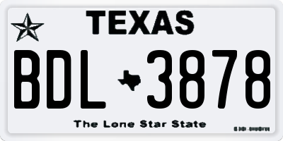 TX license plate BDL3878