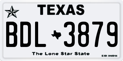 TX license plate BDL3879