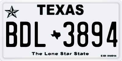 TX license plate BDL3894